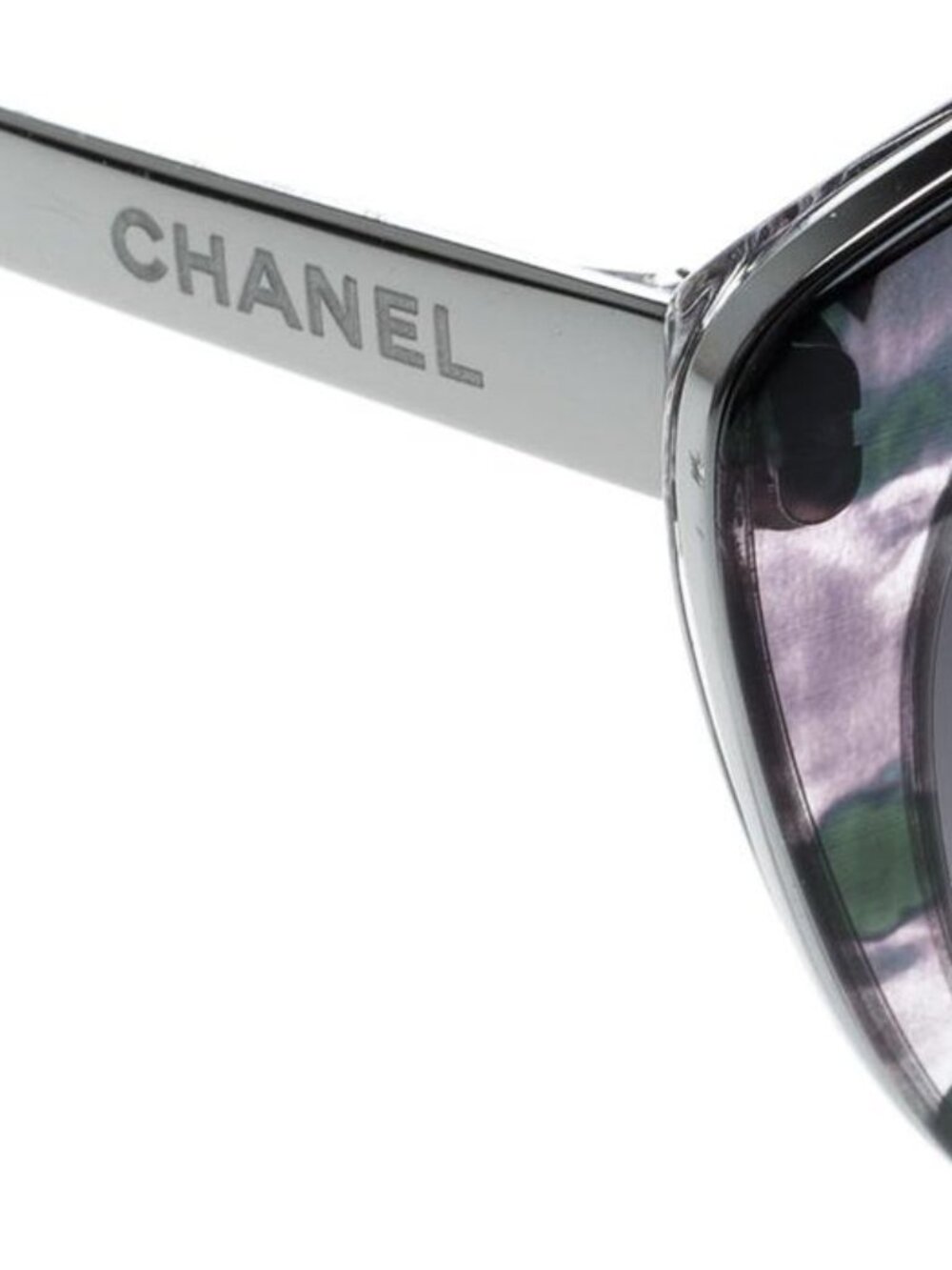 💯 Authentic CHANEL Camouflage Blue Tinted Cat Eye Sunglasses